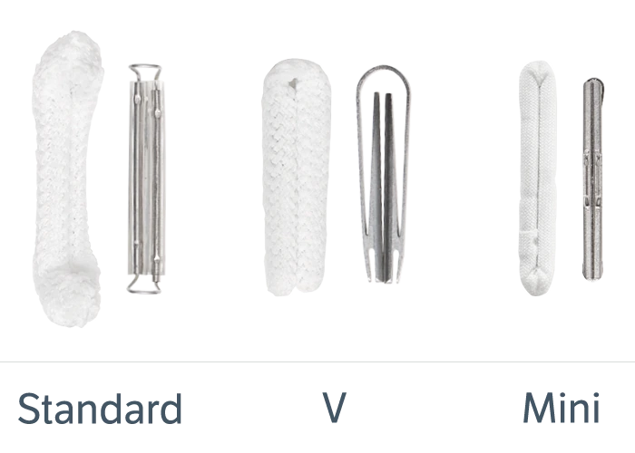 three type of AtriClip devices