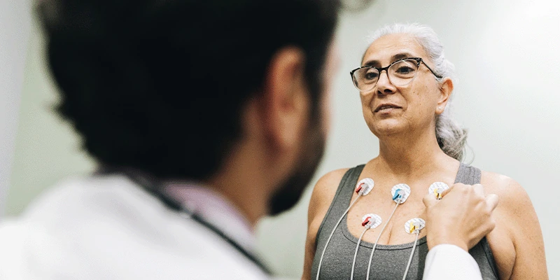 healthcare professional with patient